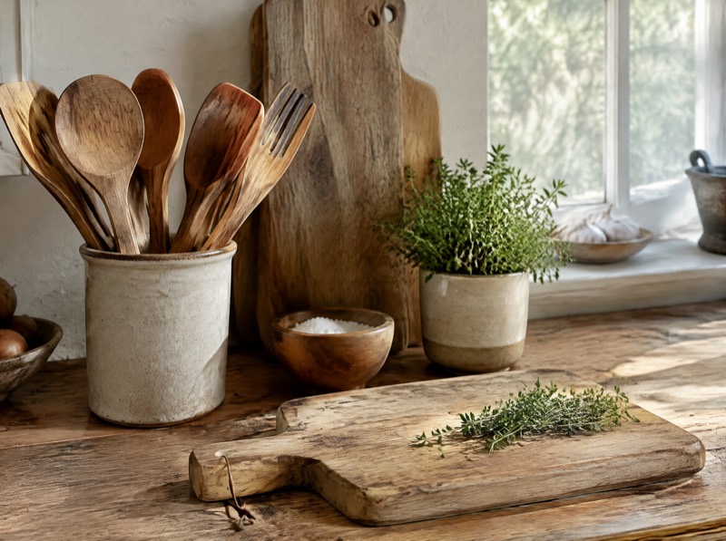 A Kitchen Built Around Wooden Things